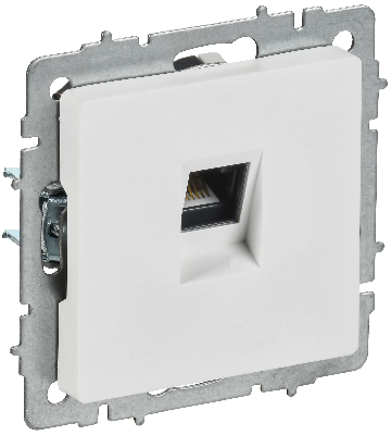 BRITE Розетка компьютерная RJ45 кат.5E РК10-БрАБ арктический белый IEK