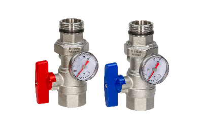 Кран шаровой DN25 с термометром