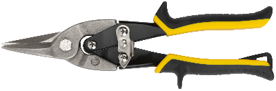 Ножницы по металлу усиленные CrV Профи, прорезиненные ручки, прямые 260 мм