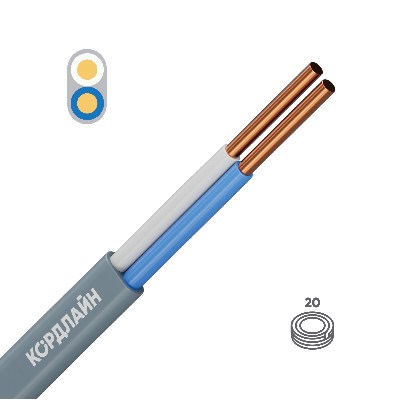 Кабель силовой ВВГ-Пнг(А)-LS 2x1,5ок(N)-0,66 20м ТРТС