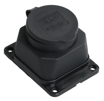 Розетка кабельная наружной установки IР44 16А 2Р+E каучук ОМЕГА