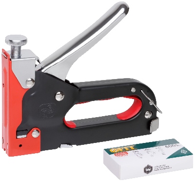 Степлер для широких скоб 3-в-1, ''тип 140'' 4-14 мм, ''тип 28'', ''тип 300'', с регулир. удара, метал. корпус