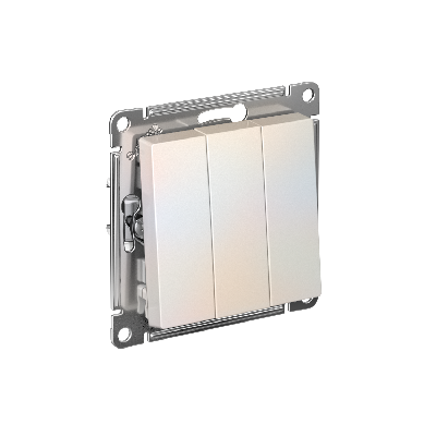 Выключатель трехклавишный ATLASDESIGN схема 1+1+1 10АХ механизм жемчуг