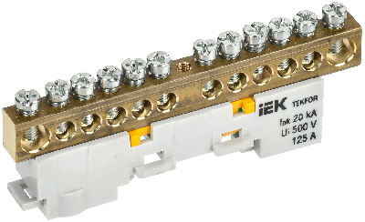 TEKFOR Шина PE земля неизолированная на универсальном держателе 8х12-12-Ж IEK