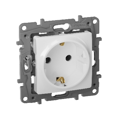 ETIKA Розетка с заземлением белая