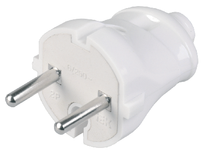 Вилка штепсельная белая 6А