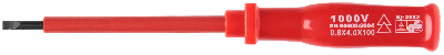 Отвертка изолированная 1000 В, CrV сталь, пластиковая ручка 4х100 мм SL