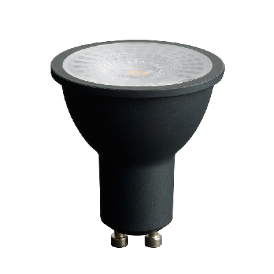 Лампа светодиодная LED 7вт 230в GU10 теплый с линзой 110 гр. черный корпус  Feron PRO