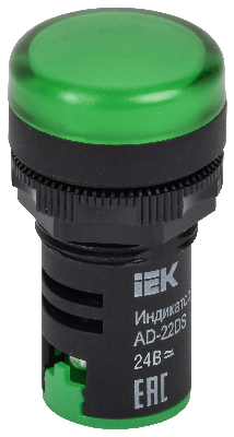 Лампа AD22DS LED матрица 22мм зеленая 24В AC/DC