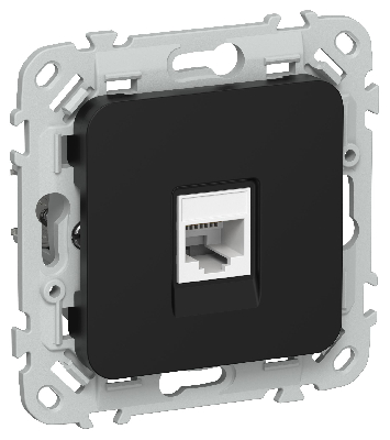 FLITE Розетка компьютерная RJ45 категория 5Е UTP РК5е-1-0-ФлЧ черный IEK
