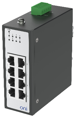 Коммутатор промышленный неуправляемый ISU-430 Ethernet 8 портов 10/100BaseT разъем RJ45 24В AC/12/24/48В DC с резервированием ONI