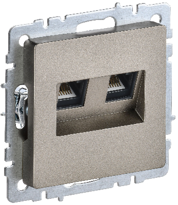 BRITE Розетка двойная RJ11+RJ45 кат.5E РК/Т12-БрШ шампань