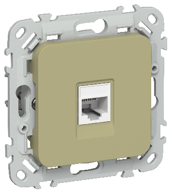 FLITE Розетка компьютерная RJ45 категория 5Е UTP РК5е-1-0-ФлО оливковый IEK