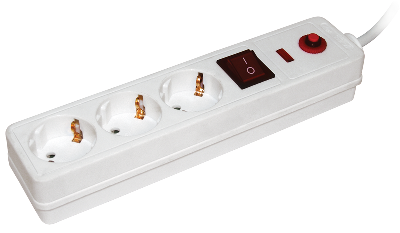 Фильтр сетевой с выключателем СФ-03К 3 розетки с заземлением шнур 1.5 м