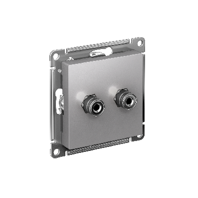 Аудиорозетка ATLASDESIGN двухместная алюминий