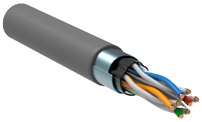 Витая пара F/UTP кат.5E 4х2х0,52 solid PVC серый (305м) РФ/Т