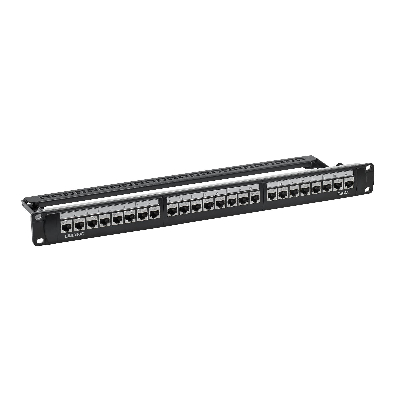 Патч-панель модульная 19'. 1U.CAT6A. 24 порта RJ45. экранированная