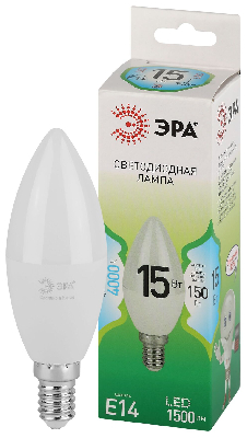 Лампа светодиодная LED 15 Вт 1500Лм 4000К свеча нейтральный E14 220-240В LED B35-15W-840-E14 Green Line
