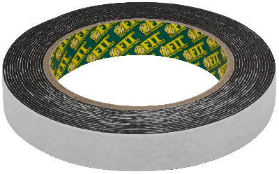 Лента клеящая двухсторонняя монтажная на вспененной основе 19мм х 5м черная