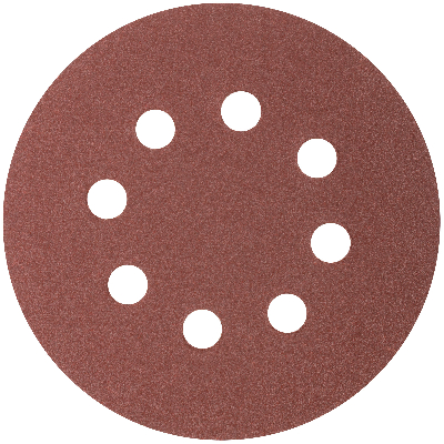 Круги абразивные шлифовальные перфорированные на ворсовой основе под ''липучку'' (Р100, 125 мм, 5шт), Profi
