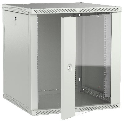 LINEA W Шкаф настенный 12U 600х600мм дверь стекло серый 2.0