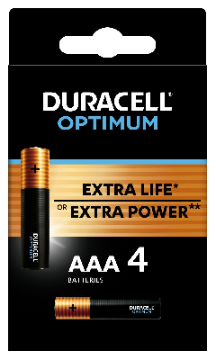 Элемент питания ААА алкалиновые 1,5v 4 шт. LR03-4BL 5014062 Optimum Duracell