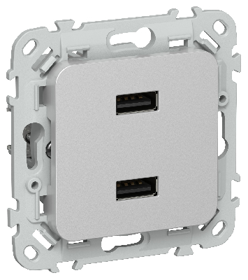 FLITE Розетка USB A+A 3,1А РЮ-2-ФлА алюминий IEK