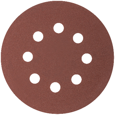 Круги абразивные шлифовальные перфорированные на ворсовой основе под ''липучку'' (Р180, 125 мм, 5шт), CUTOP Profi