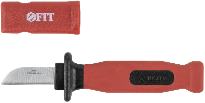 Нож изолированный 1000 В, нерж.сталь, 200 мм, лезвие 50 мм, прорезин.ручка