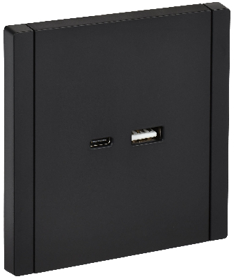 FORTE&PIANO Розетка USB A+C 3,1А FP150 черный IEK