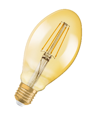 Лампа светодиодная LED 4,5W Е27 Vintage 1906 CL OVAL,филамент, GOLD(замена 40Вт)теплый, золотистая Osram