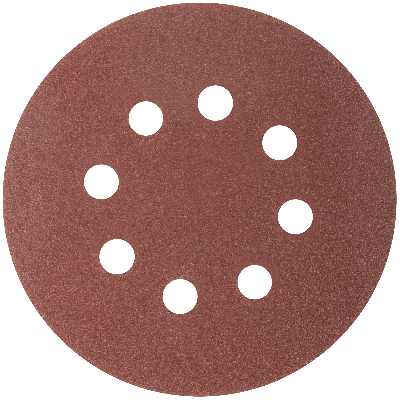 Круги абразивные шлифовальные перфорированные на ворсовой основе под ''липучку'' (Р80, 125 мм, 5шт), Profi
