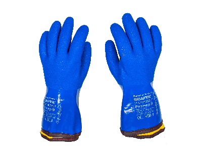 Перчатки Полюс-Т PVC1380BR-T (акриловые, утепленные, МБС, К80, Щ50, с полным пвх обливом, манжет крага, съемный утеп.вкладыш) размер 9 SCAFFA