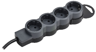 STANDARD Удлинитель У04 4 места 2P+PE 5м 3х1,5мм2 16А черный