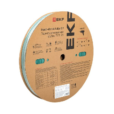 Трубка термоусаживаемая ТУТ нг 20/10 зелёная рулон EKF PROxima