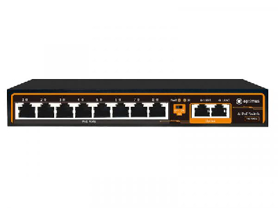 Коммутатор неуправляемый 10 портов RJ45 10 100 Мб/с PoE 90Вт