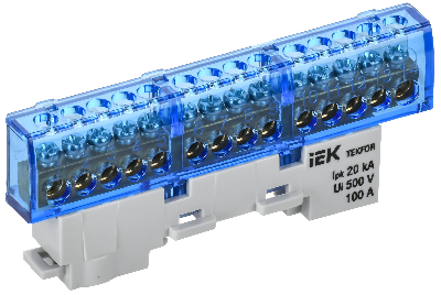 TEKFOR Шина N ноль изолированная на универсальном держателе 6х9-14-С IEK