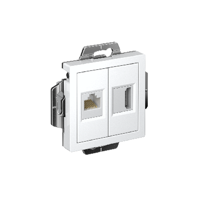 ATLASDESIGN РОЗЕТКА двойная HDMI+RJ45, кат.5Е, механизм, БЕЛЫЙ