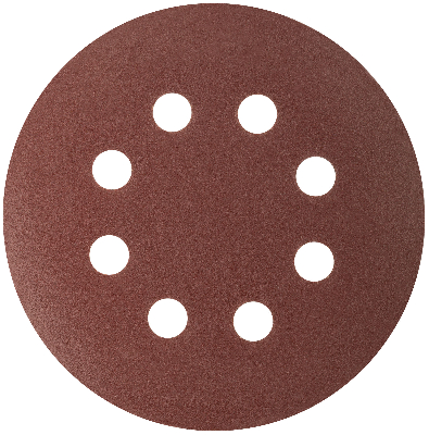 Круги шлифовальные с отверстиями (липучка), алюминий-оксидные, 125 мм, 5 шт Р 150