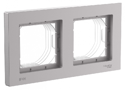 ATLASDESIGN AQUA рамка двухпостовая IP44, АЛЮМИНИЙ