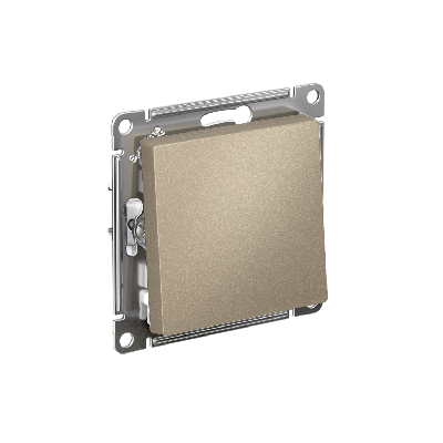 Выключатель одноклавишный ATLASDESIGN схема 1 10АХ механизм шампань