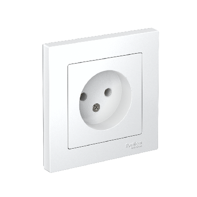 Розетка ATLASDESIGN без заземления 16А в сборе белый