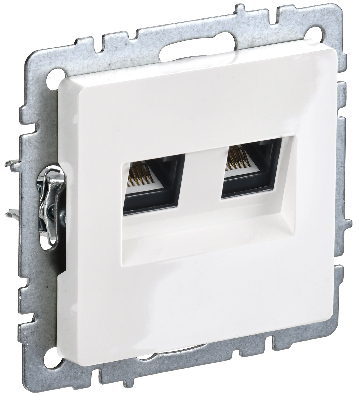 BRITE Розетка двойная RJ11+RJ45 кат.5E РК/Т12-БрБ белый