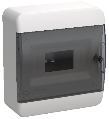 TEKFOR Корпус пластиковый ЩРН-П-8 IP41 черная прозрачная дверь IEK