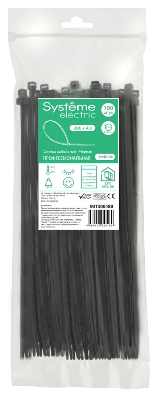 Стяжка кабельная MultiSet 300х4.8 Чёрная (100шт)