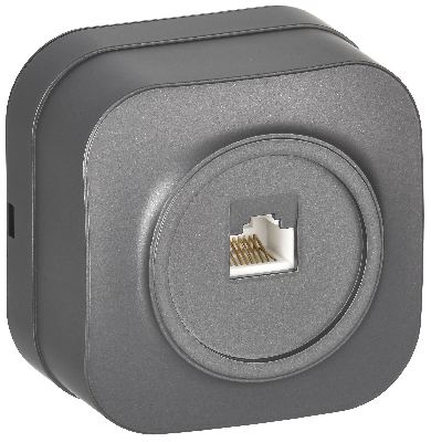 GLORY Розетка для открытой установки компьютерная RJ45 кат.5E РК10-ХСм сталь матовый IEK