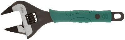 Ключ разводной ''Карат'', CrV, обточенные узкие губки, шкала, увелич.захват, прорезин.ручка 200 мм ( 39 мм )