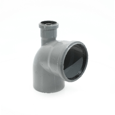 Отвод комбинированный канализационный с дополнительным входом справа 110х90/50 Ростурпласт