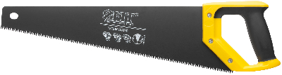Ножовка по дереву, средн.кален.зуб 7 ТPI, 3D заточка, пласт.прорезинен.ручка, тефлон.покрытие 450 мм