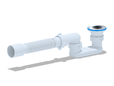 Сифон для душевого поддона АНИ 1 1/2' x 40 плоский с гибкой трубой 40х50